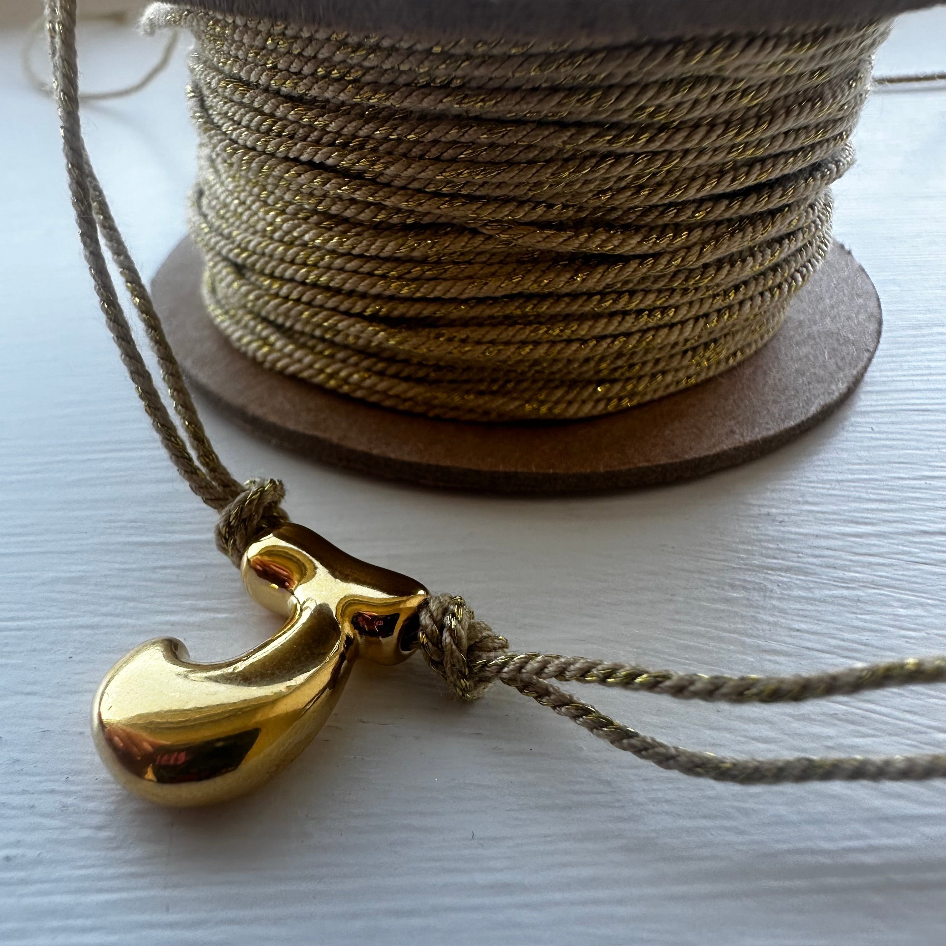 Colour threaded bubble initial necklace