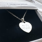Engraved Classic Heart Pendant Necklace