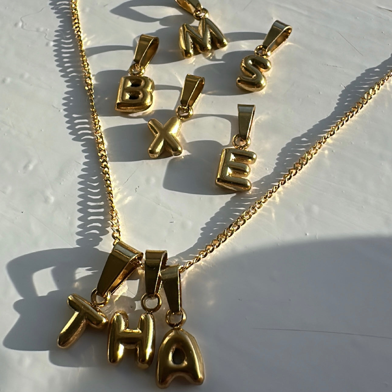 Baby balloon initial necklace