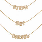 Mini Bubble DIAMANTÉ Name Necklace Single name