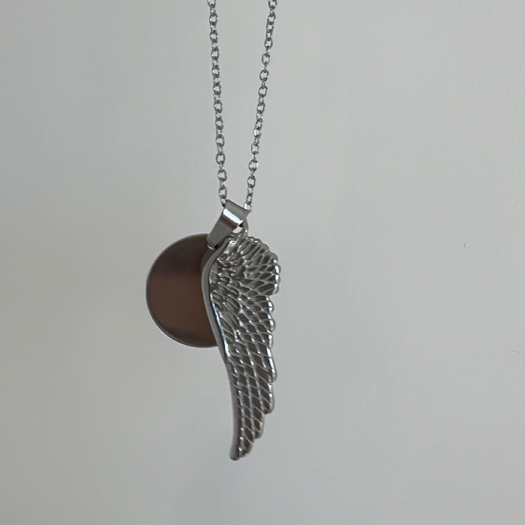 Angel Wing Engravable Necklace