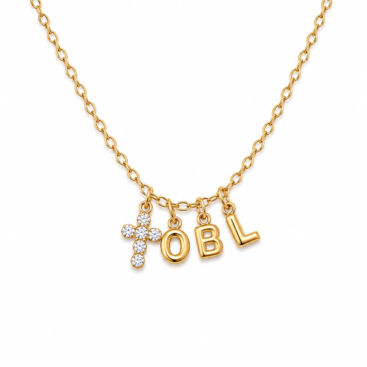 Faith & Initial Necklace