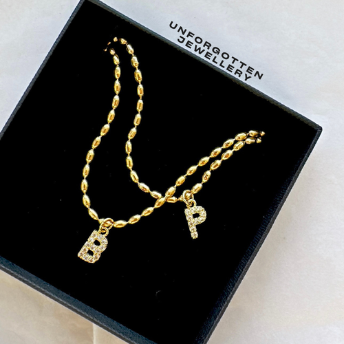 Beaded initial necklace