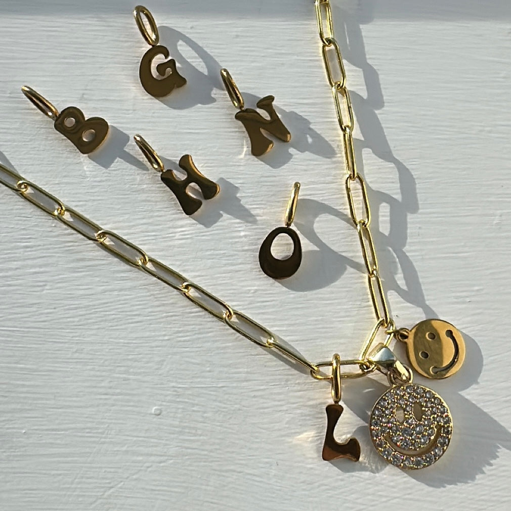 Double Smiley charm Necklace