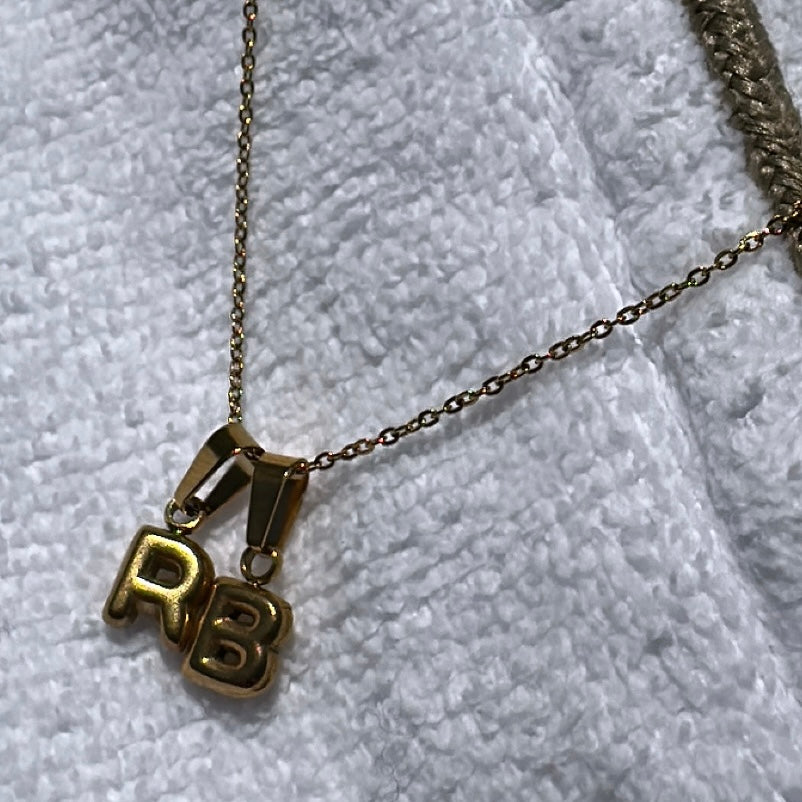 Baby balloon initial necklace