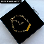 Engraved Mini Paperclip Bracelet
