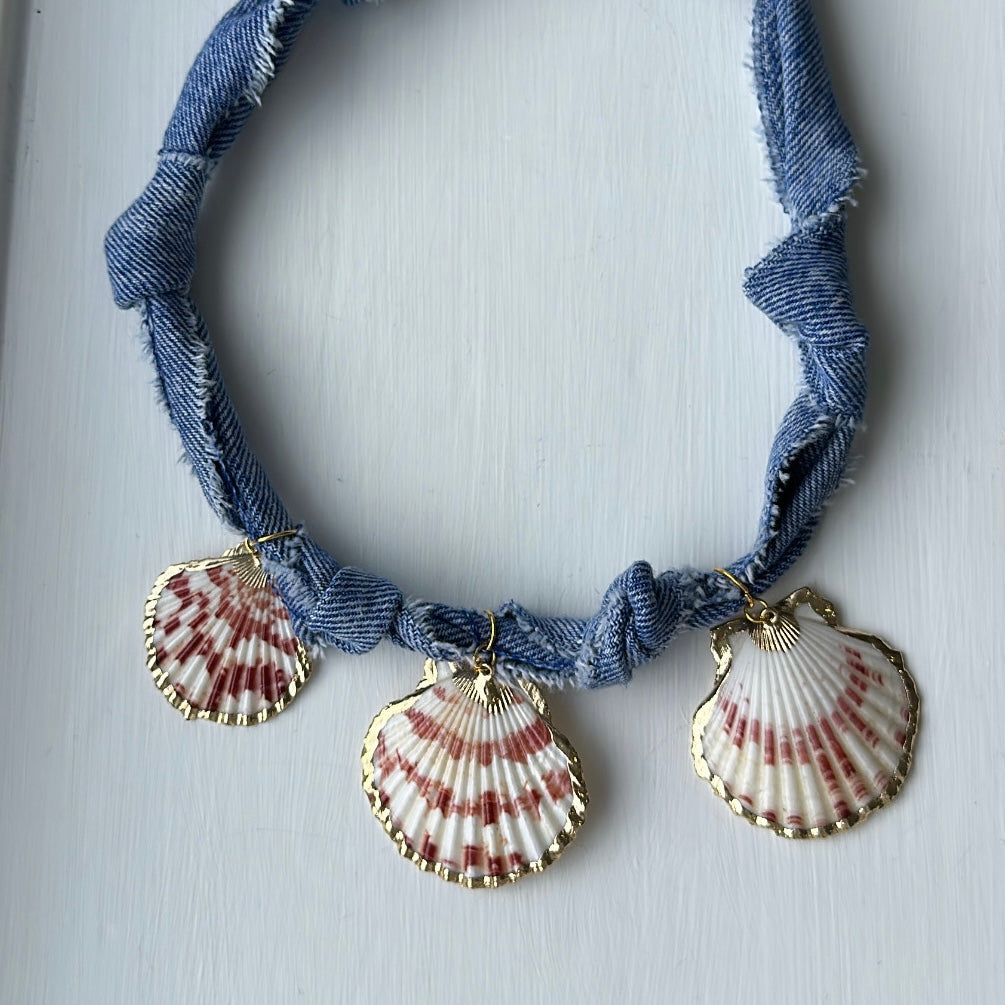 Bandana denim necklace