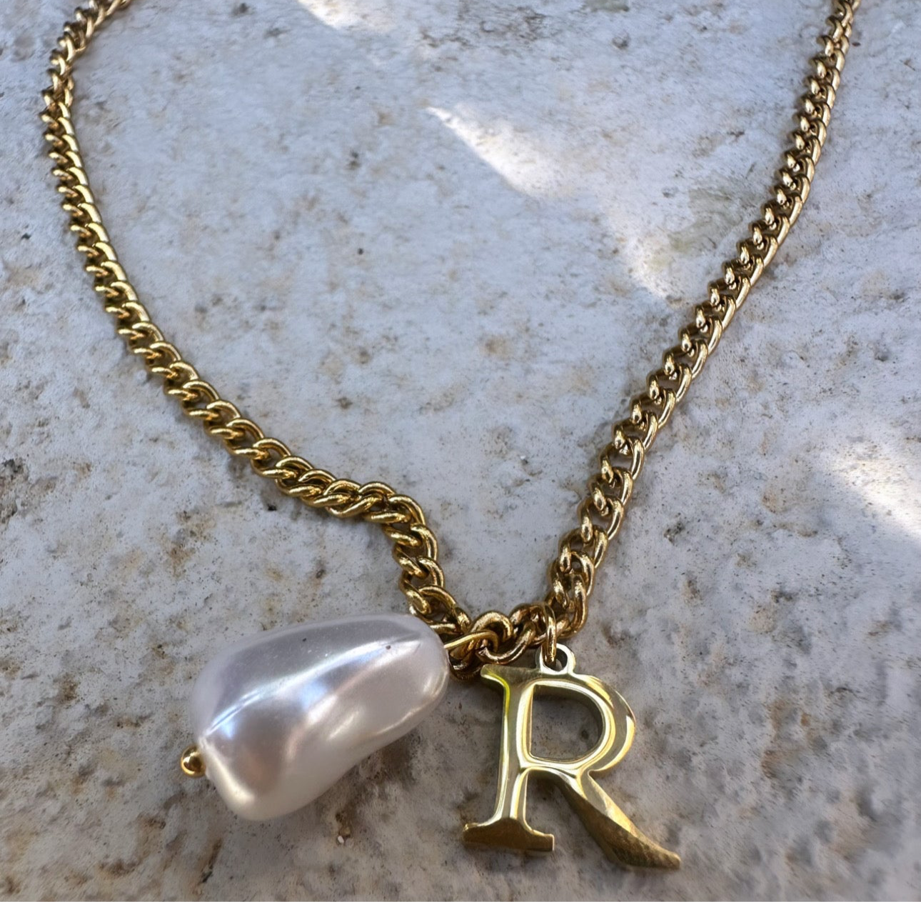 Pearl Initial Necklace