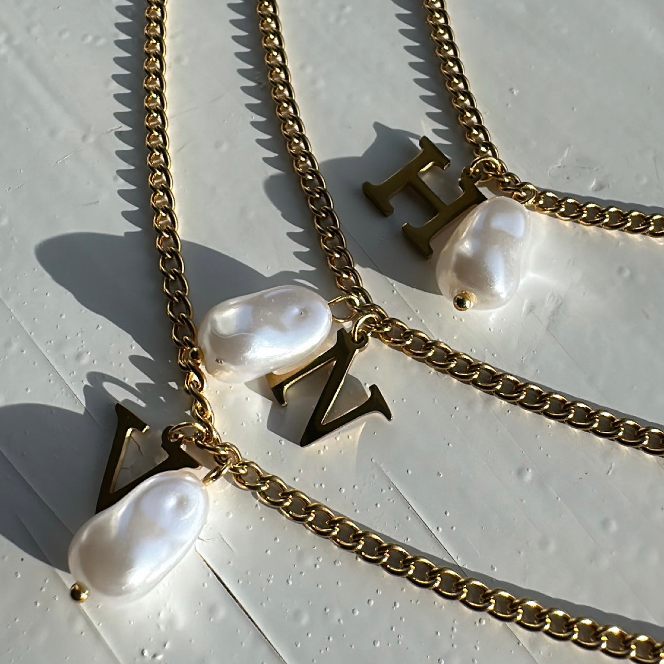 Pearl Initial Necklace