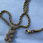 Diamanté bear rope chain