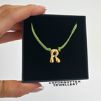 Colour threaded bubble initial necklace