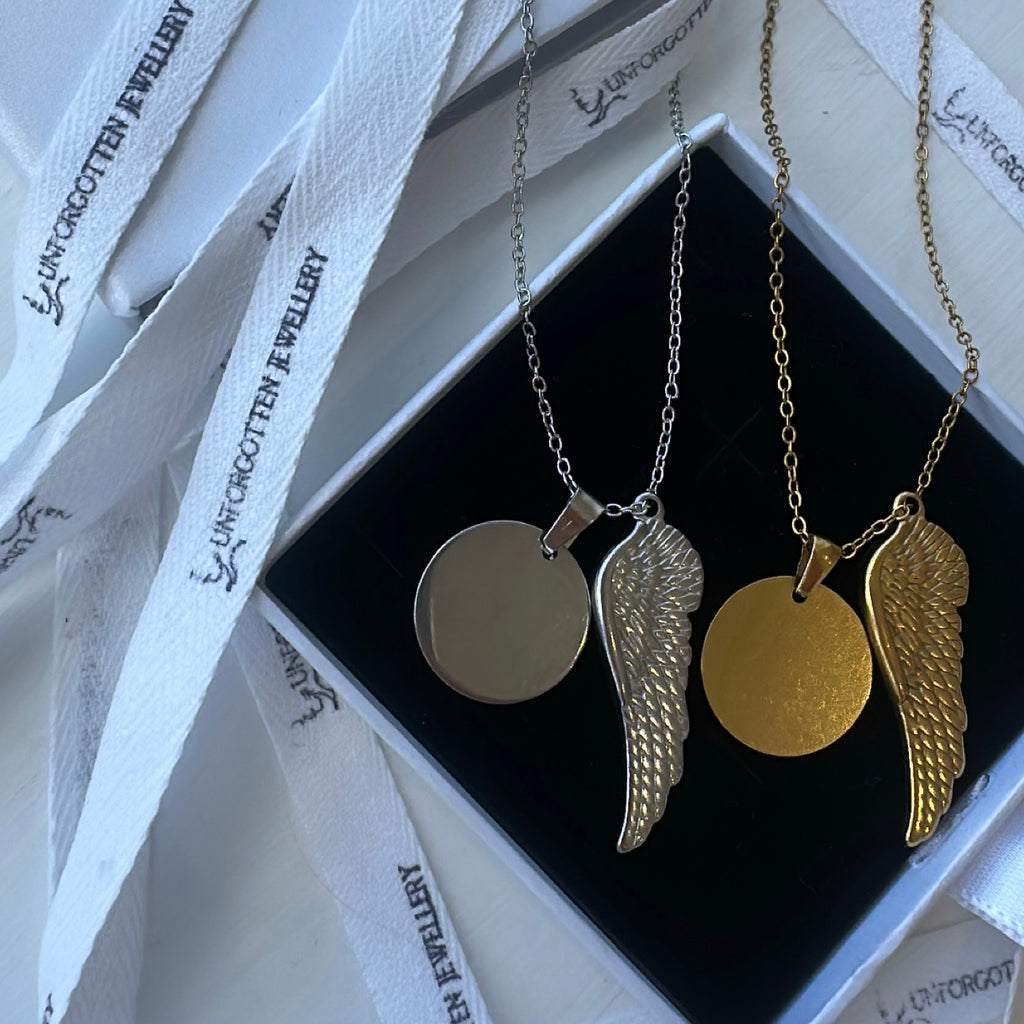 Angel Wing Engravable Necklace