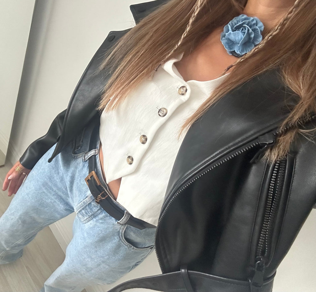 Denim Flower Choker