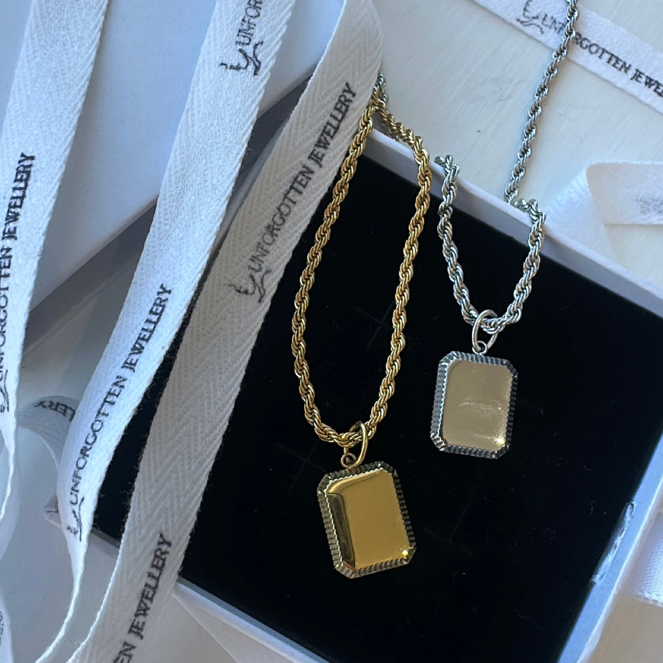 Engravable Rope Tag Necklace