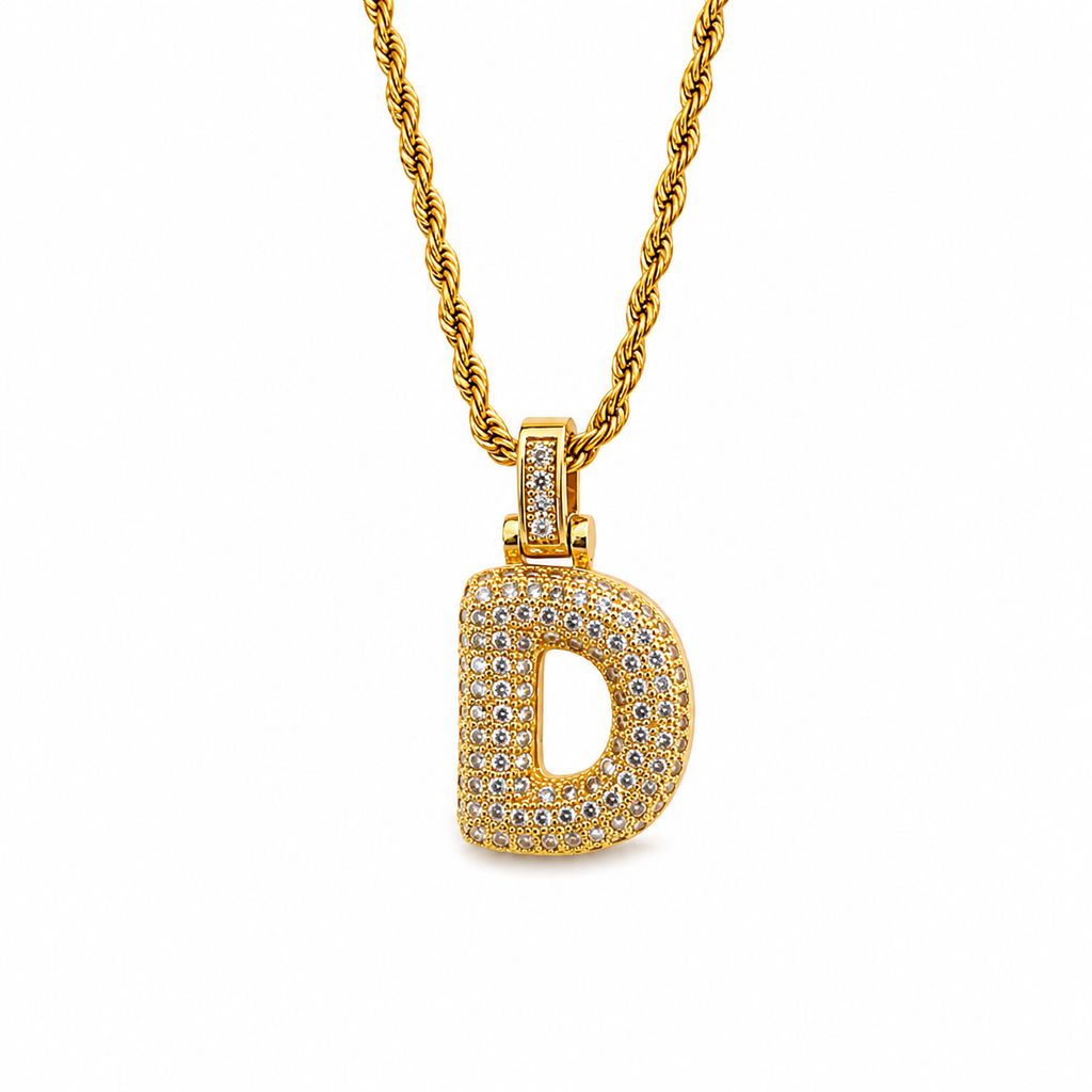 Bubble initial rope necklace