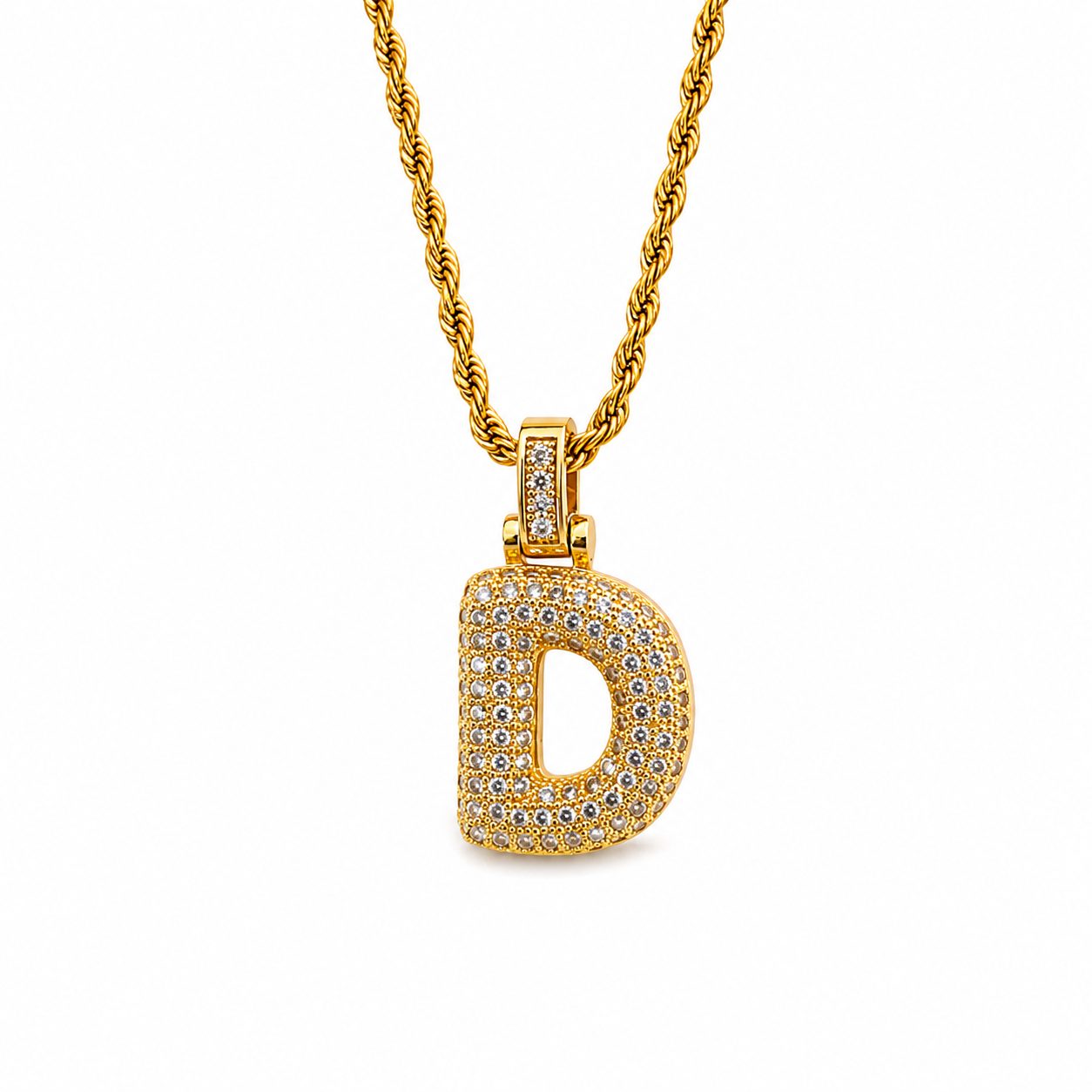 Bubble initial rope necklace