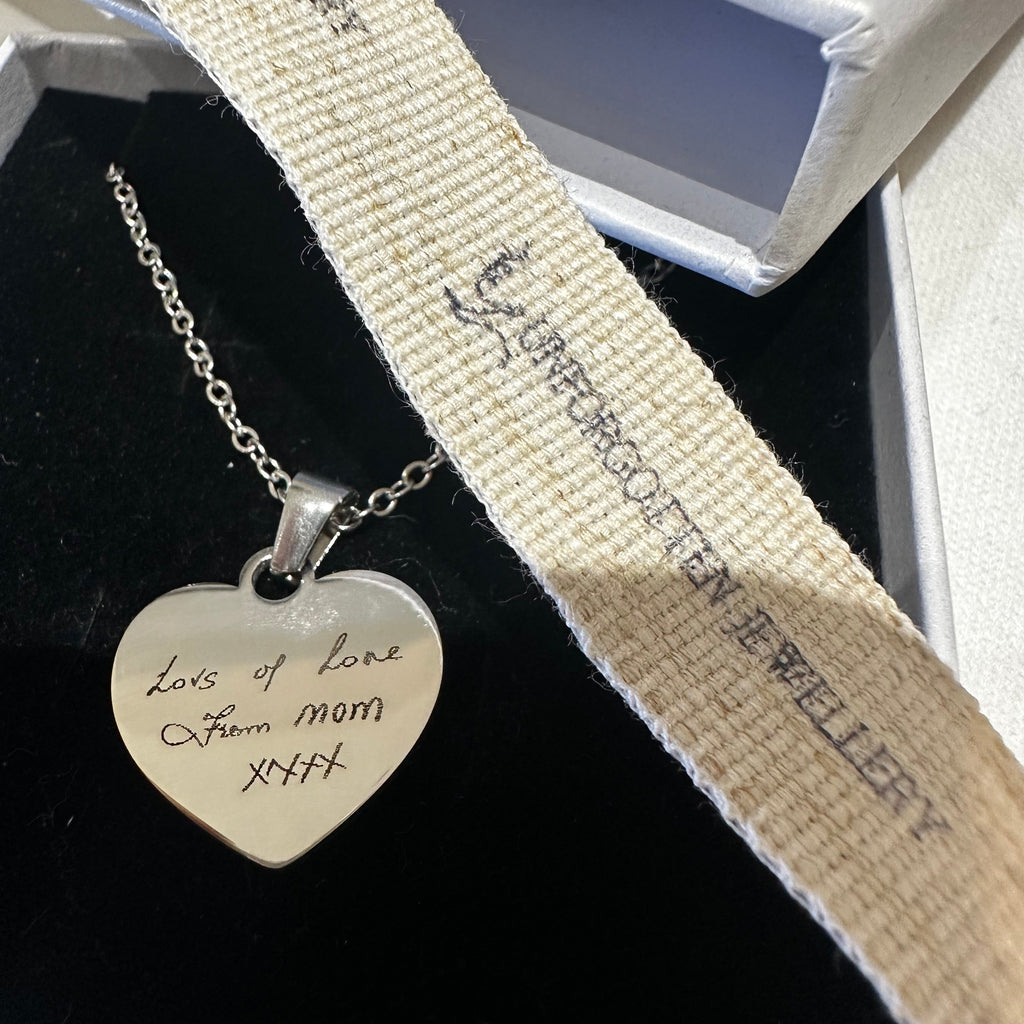 Engraved Classic Heart Pendant Necklace