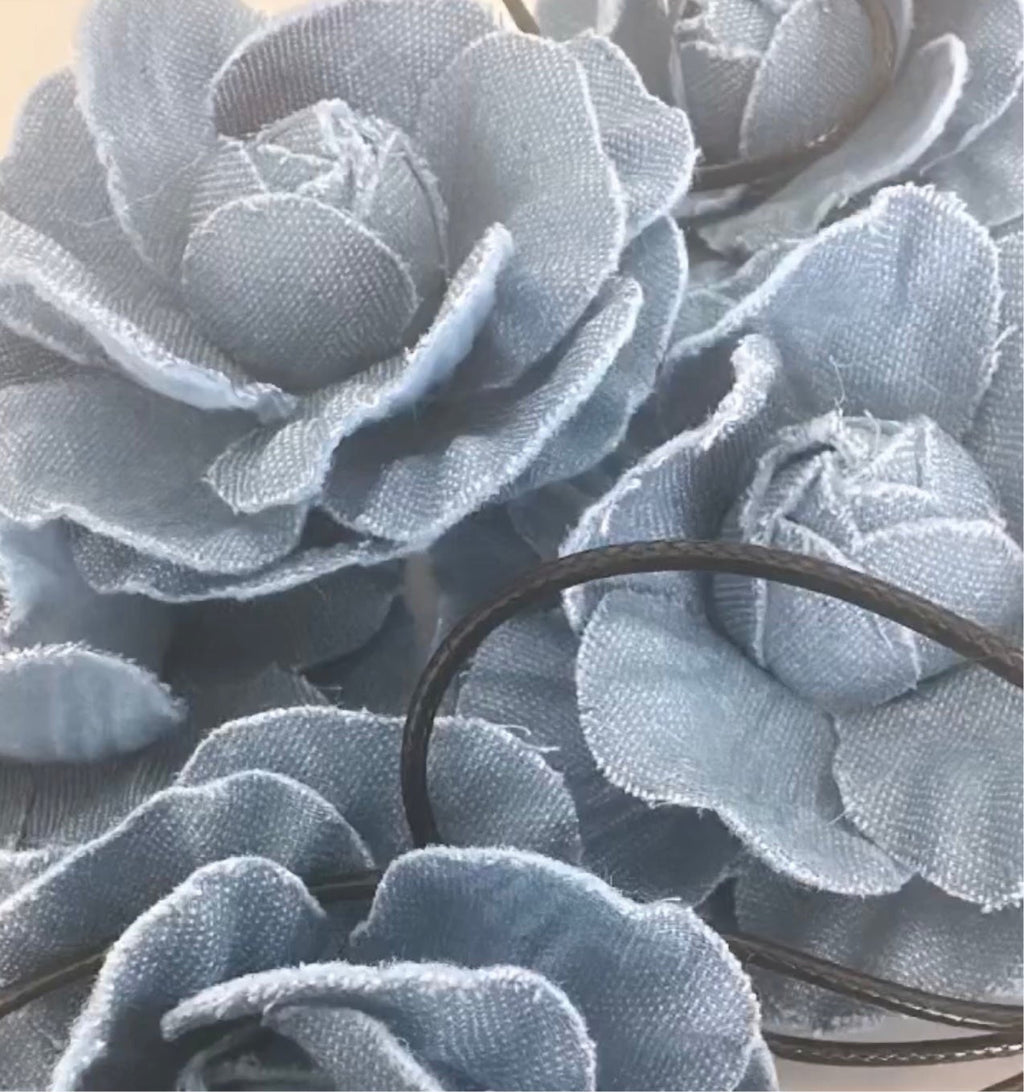 Denim Flower Choker