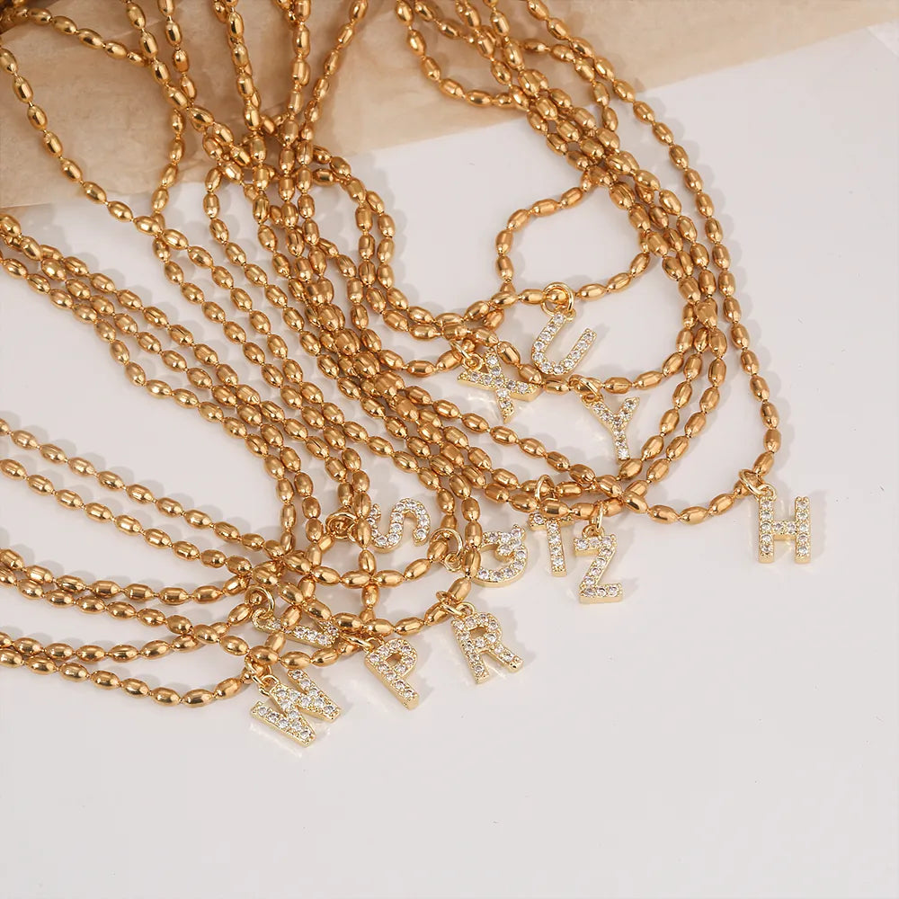 Beaded initial necklace