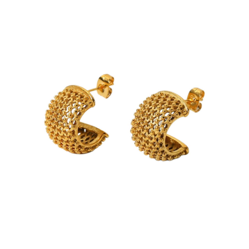 Mesh Stud Hoops