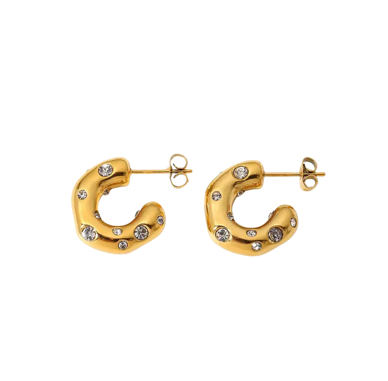 Mini Gem Stone Hoop Earrings