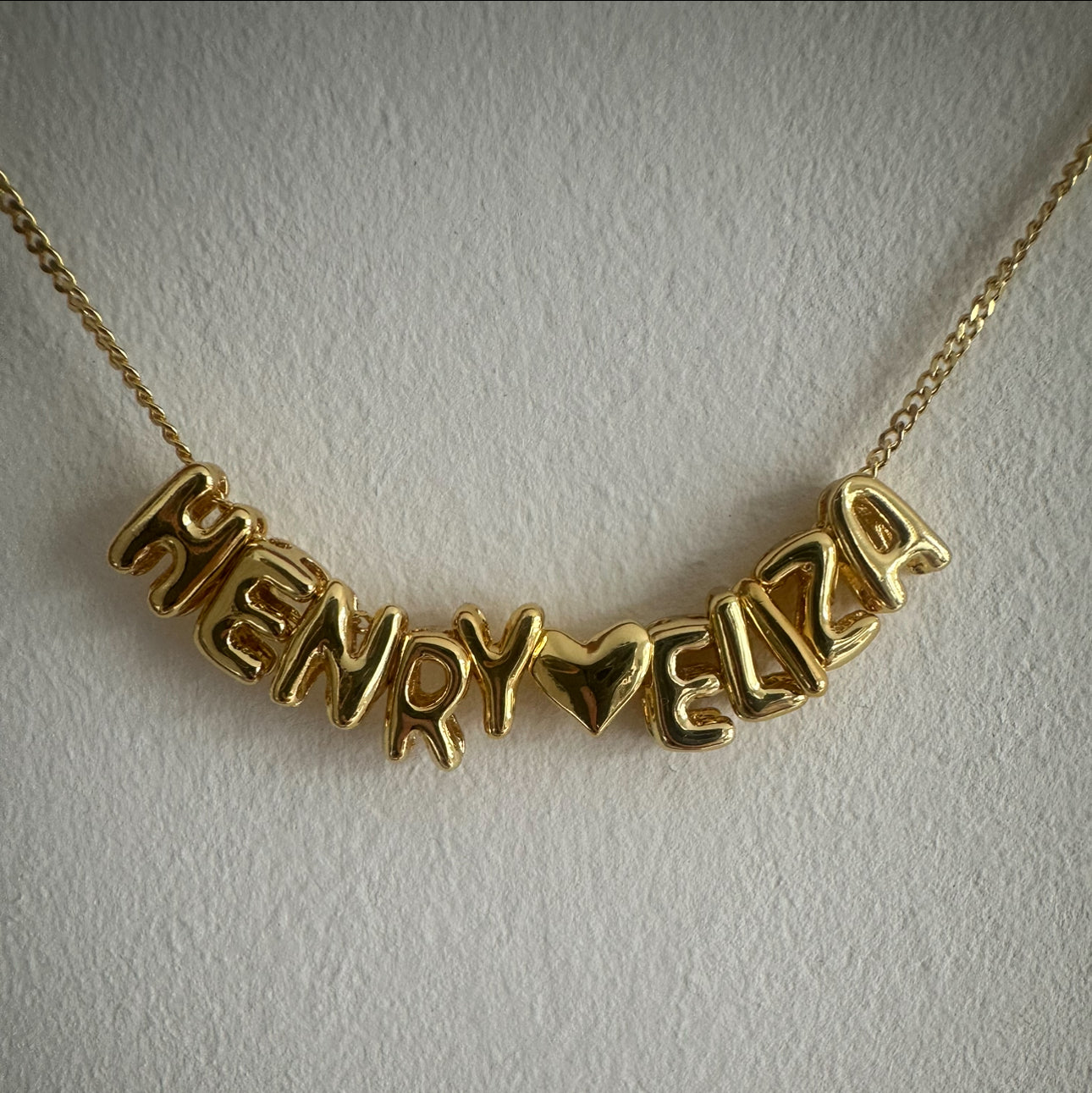 Mini Double Bubble Necklace with plain heart