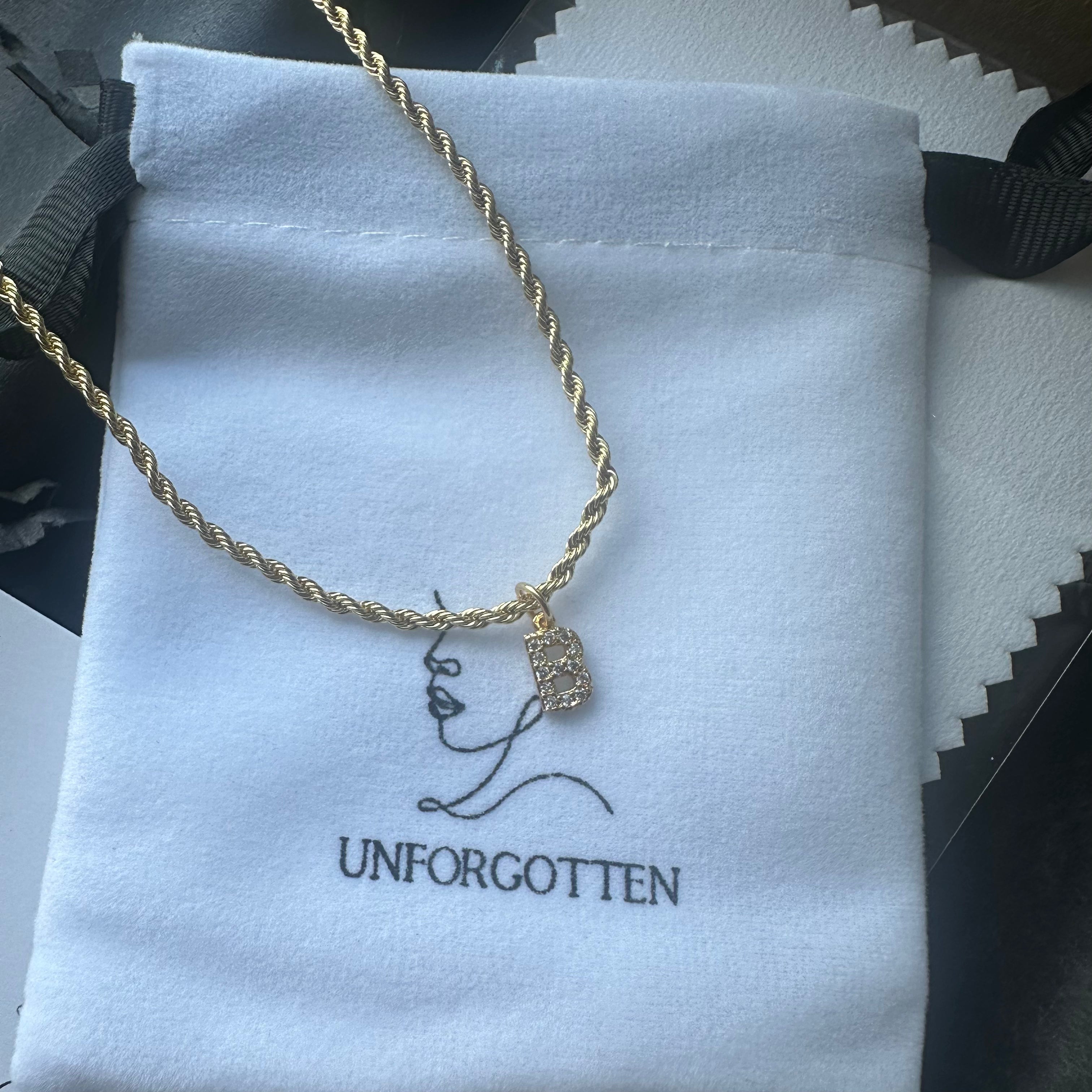 Diamanté Baby Initial Necklace