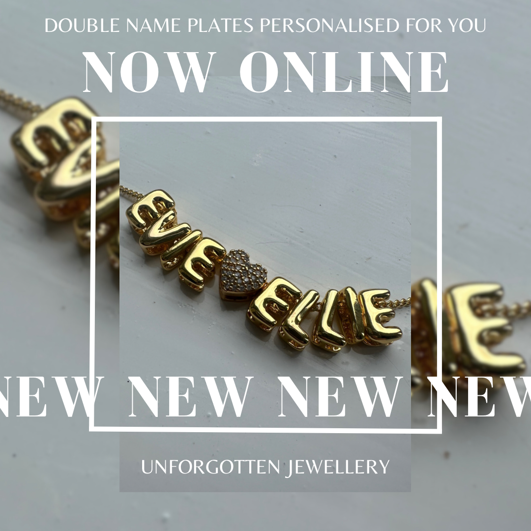 Mini Double Bubble Necklace with diamanté heart