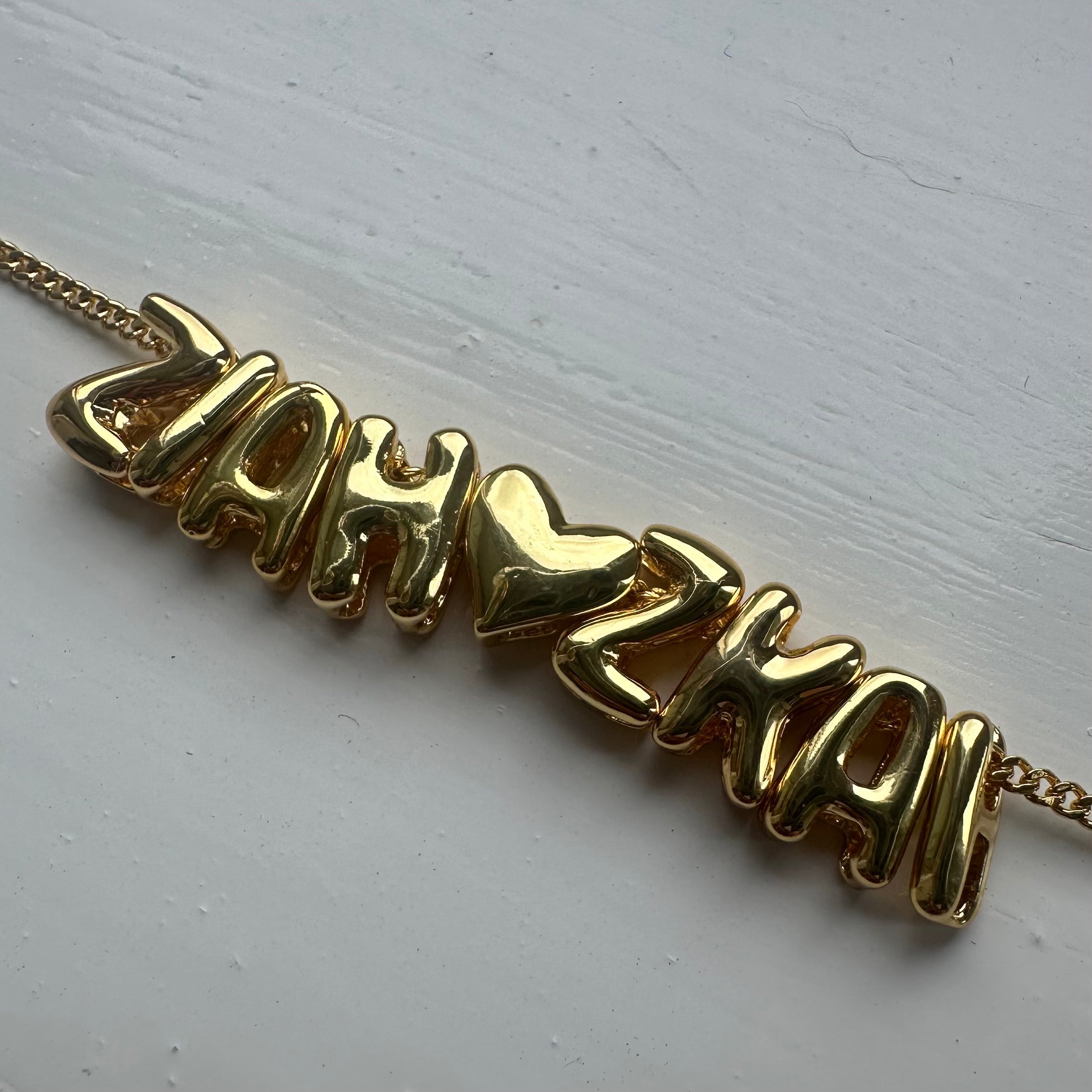 Mini Double Bubble Necklace with plain heart