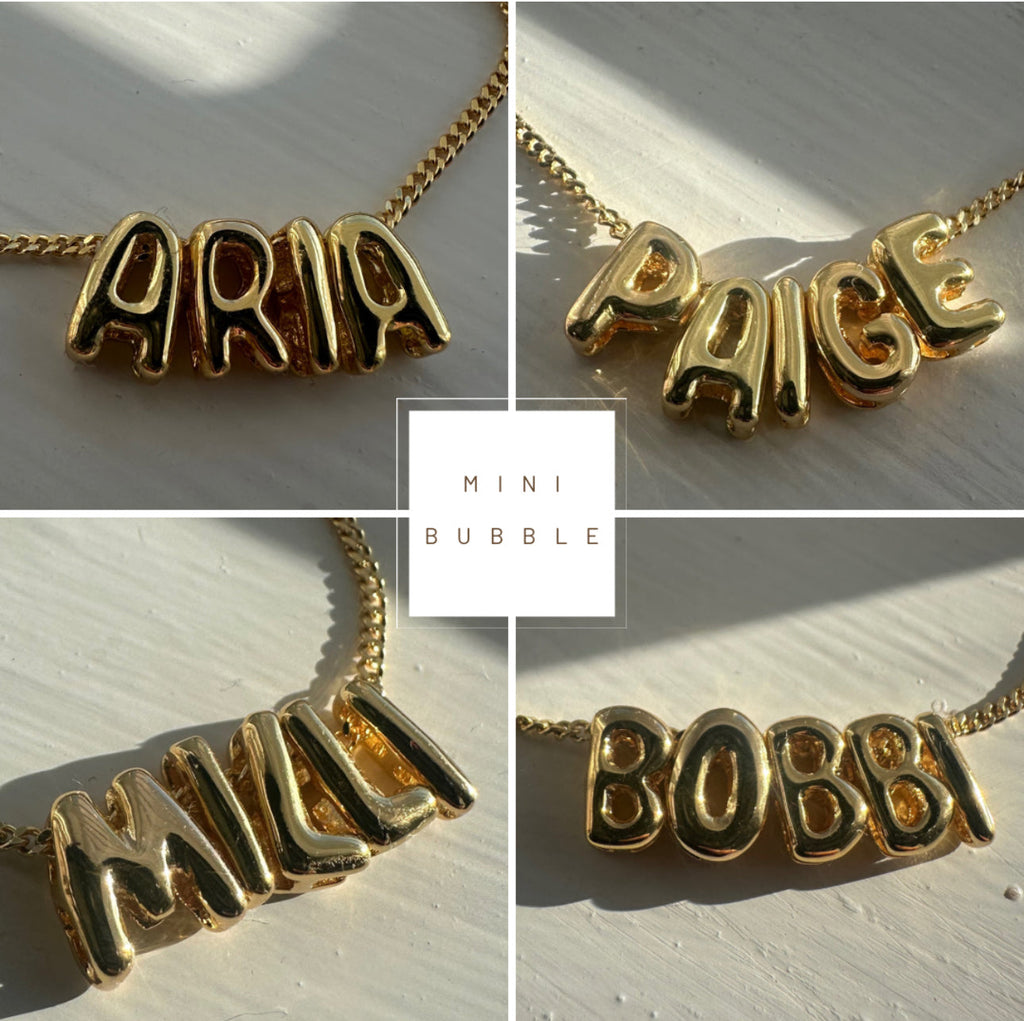 Mini Bubble Name Necklace Single name