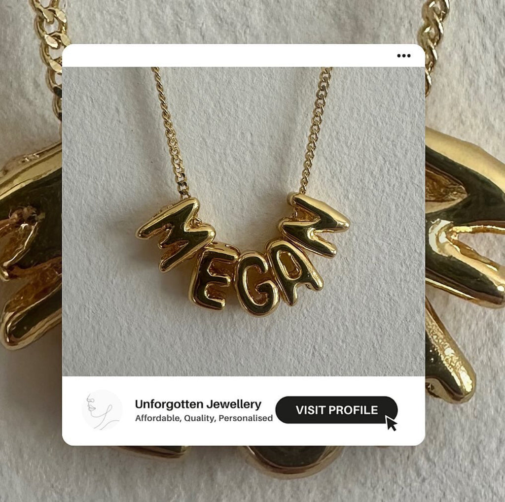 Mini Bubble Name Necklace Single name