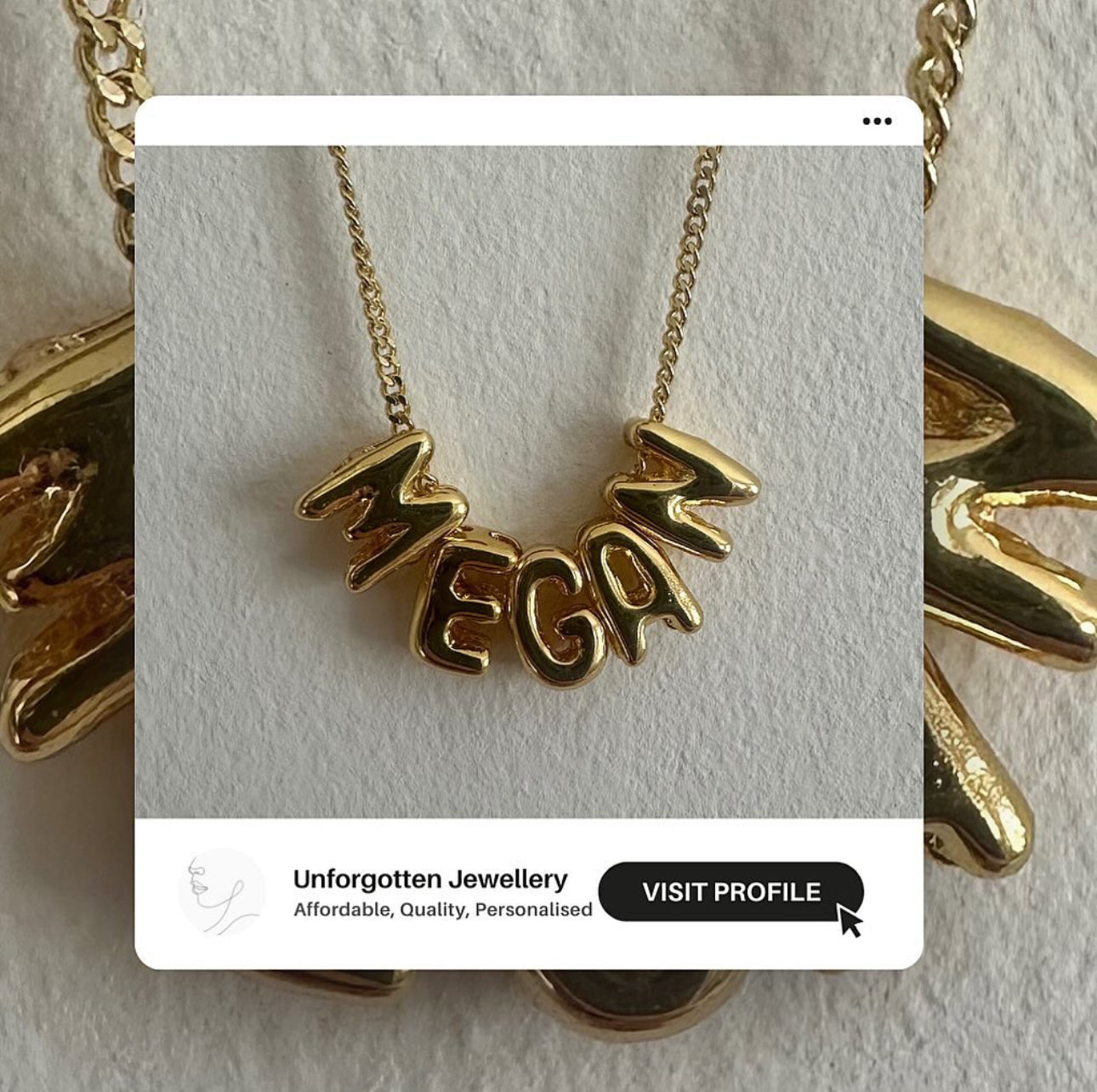 Mini Bubble Name Necklace Single name