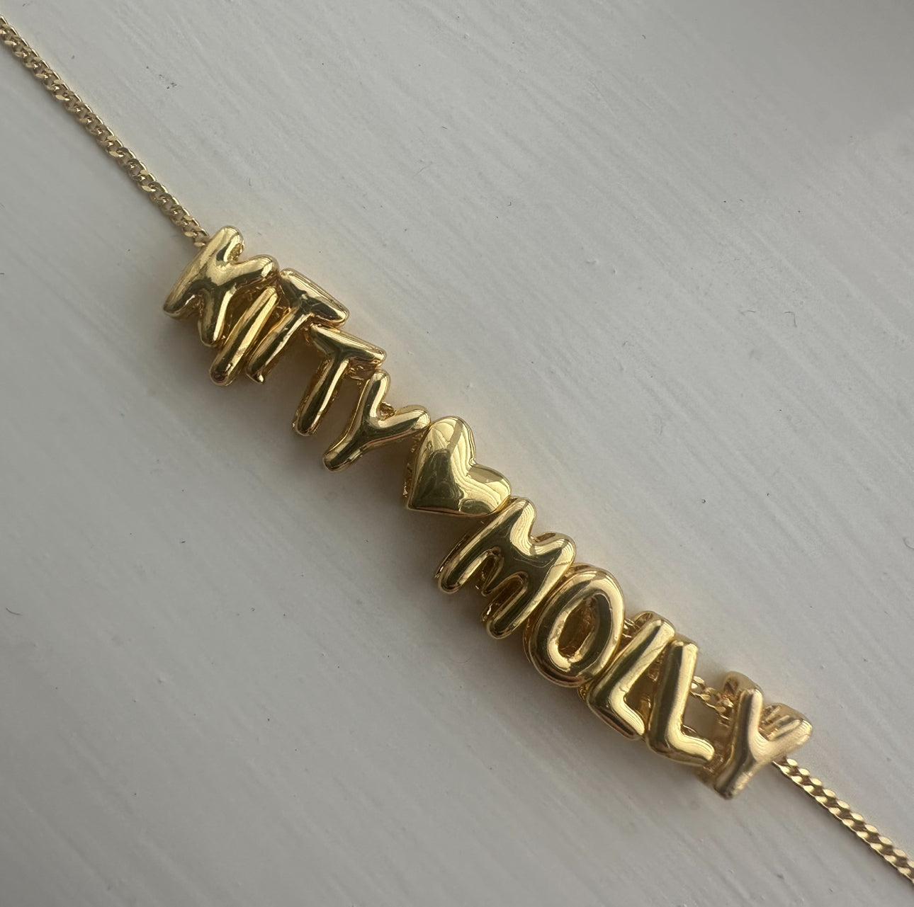 Mini Double Bubble Necklace with plain heart