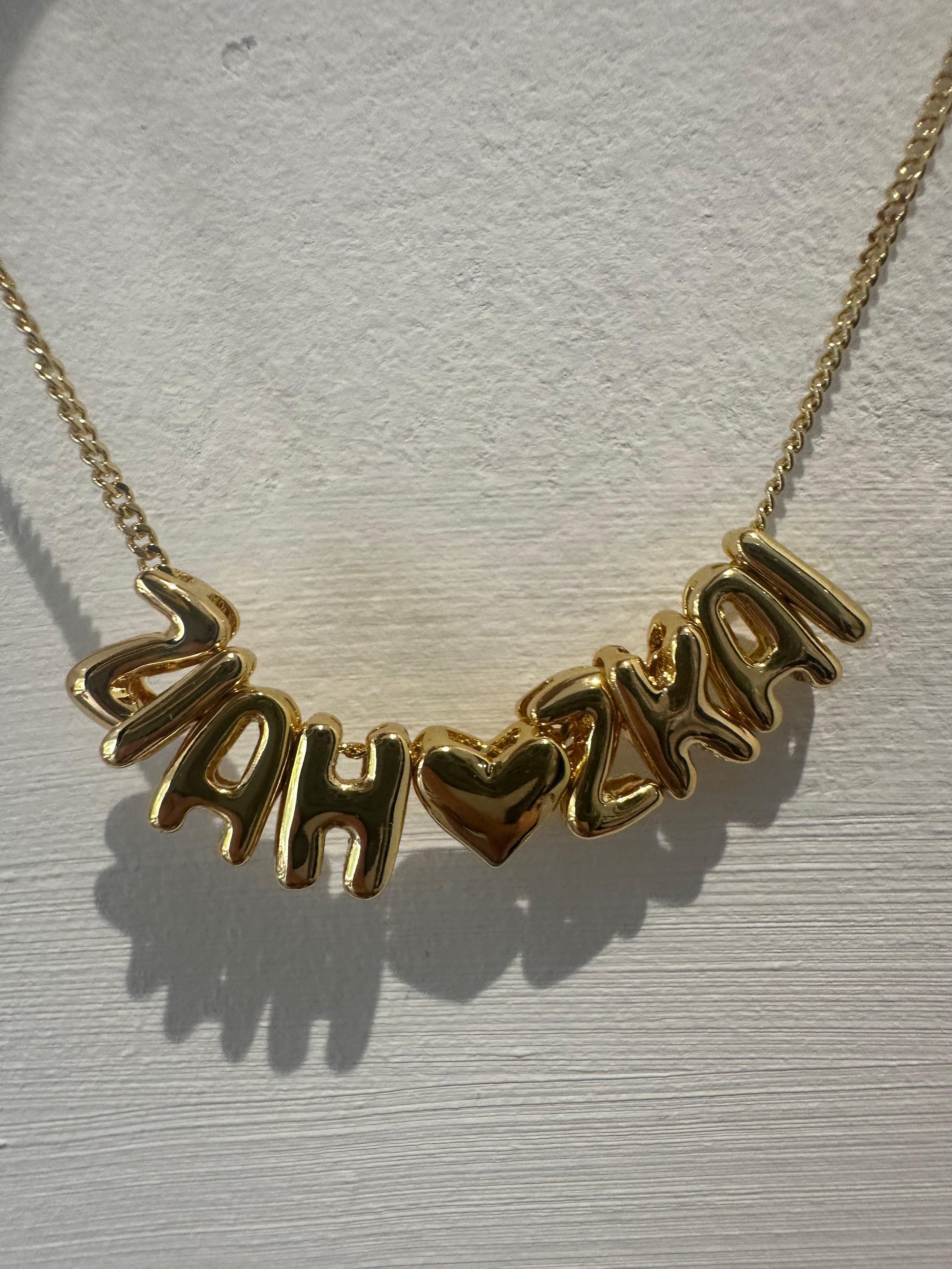 Mini Double Bubble Necklace with plain heart